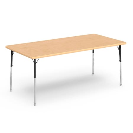Virco 72 in. W, 36 in. L, 22-30 in. H, Fusion Maple Top / Beige Edge 483672